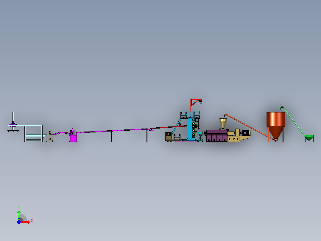 全自动塑料板材产线前视图