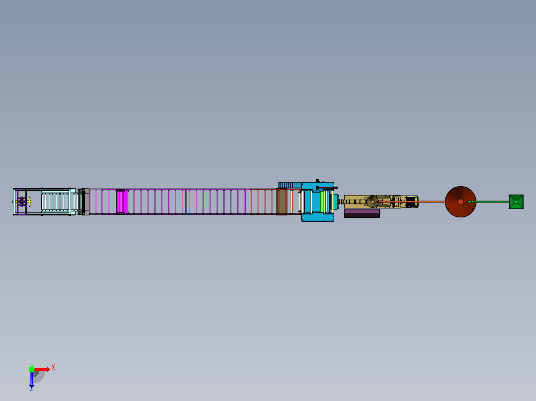 全自动塑料板材产线俯视图
