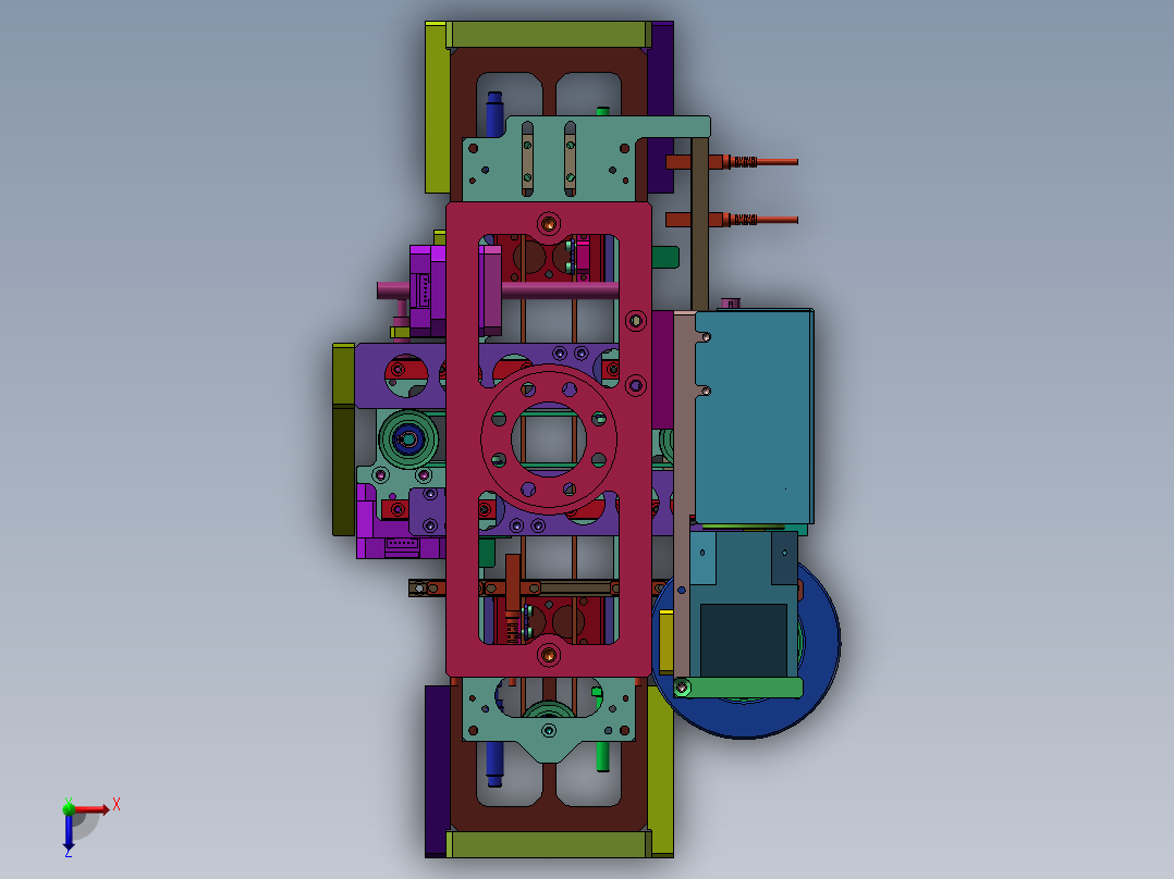 双向对中夹爪俯视图