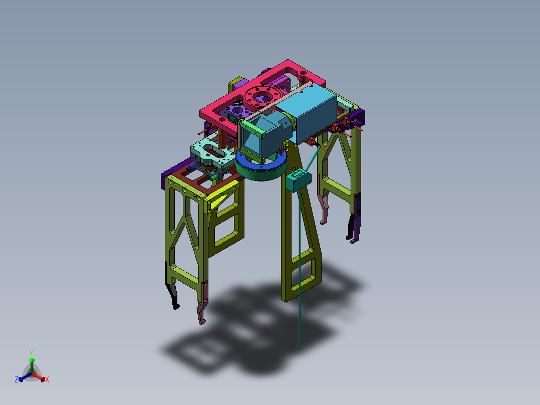 双向对中夹爪正等轴测图