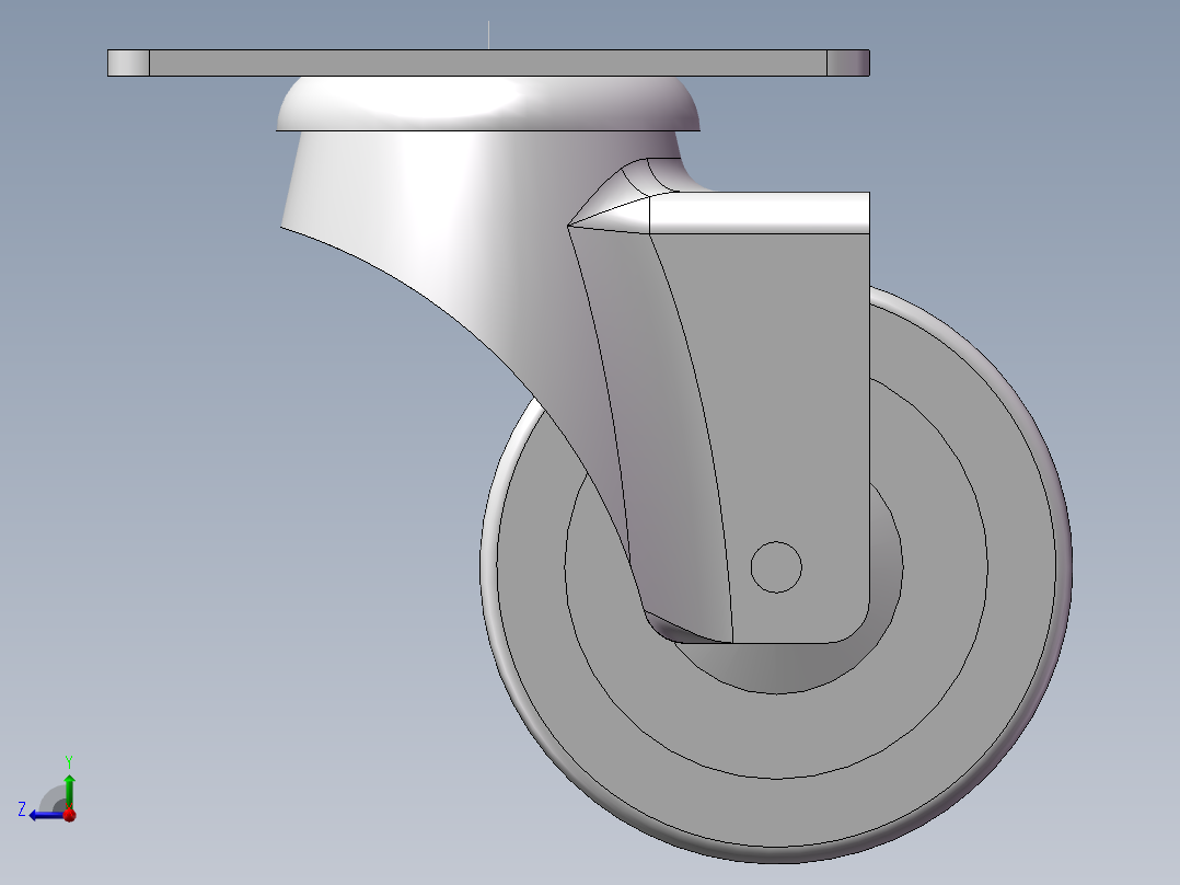 地脚轮45-75-M6（中载）右视图