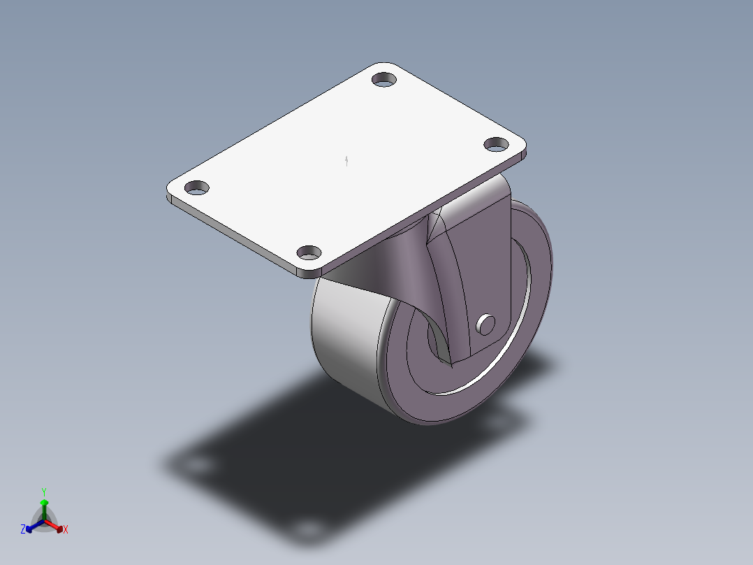 地脚轮45-75-M6（中载）正等轴测图