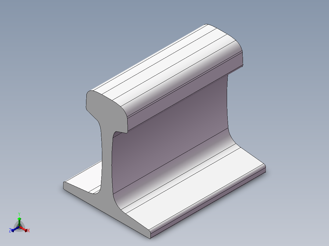 60N钢轨正等轴测图