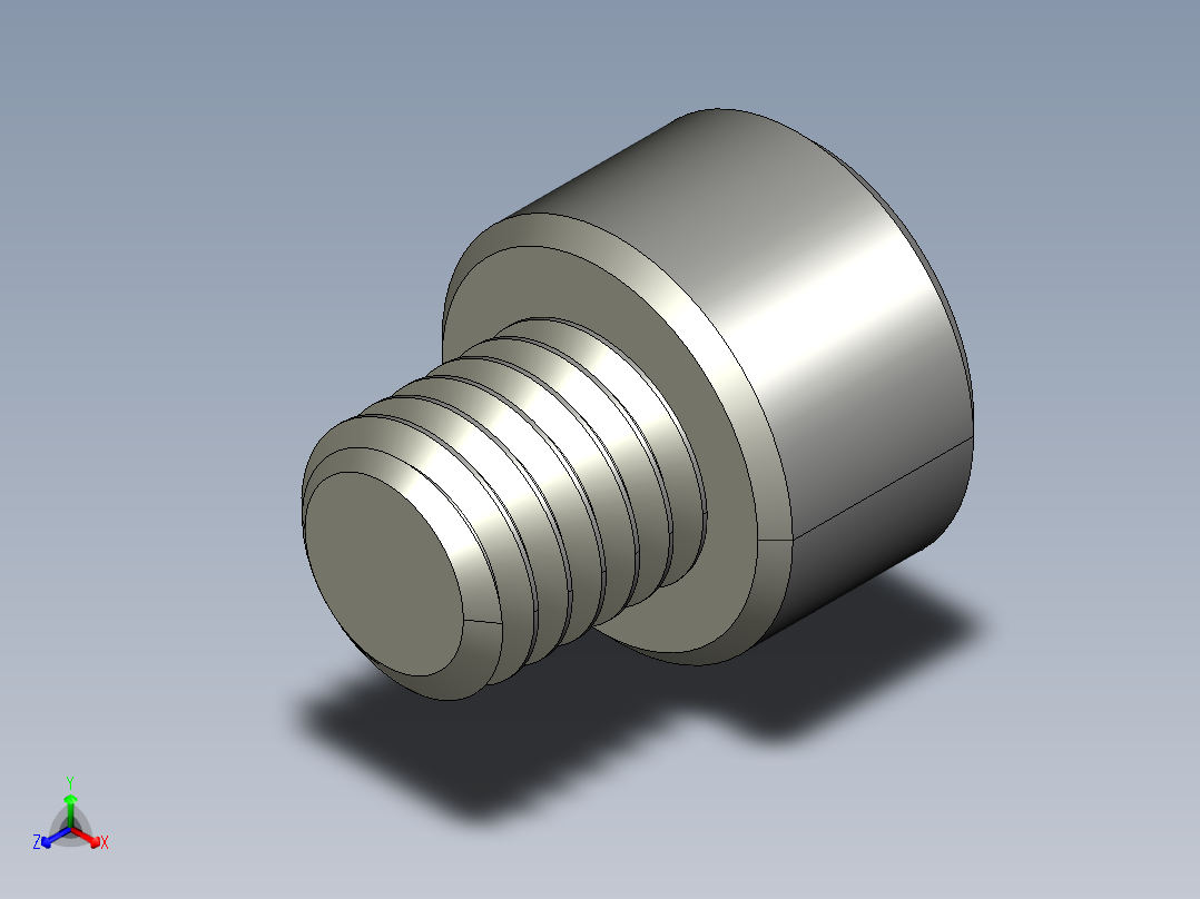 M8 x 1.25mm Thread 8mm LONG SOCKET HEAD CAP SCREW.STEP主视图