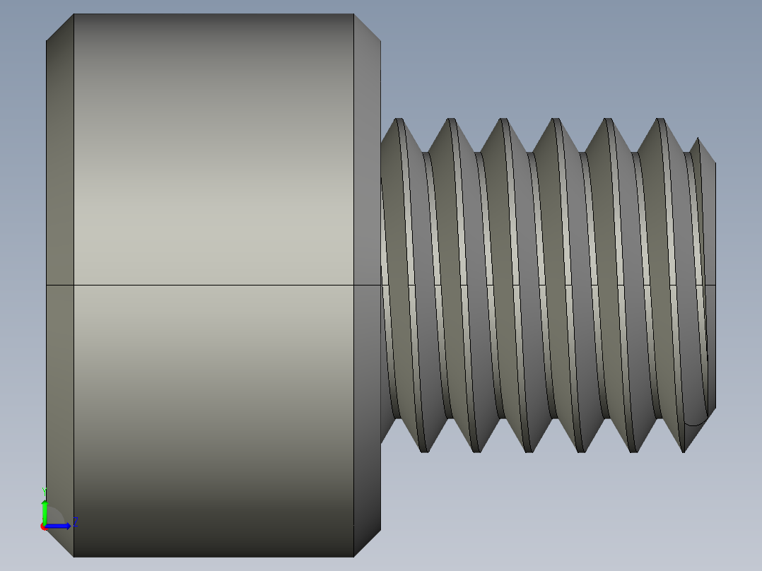 M8 x 1.25mm Thread 8mm LONG SOCKET HEAD CAP SCREW.STEP左视图