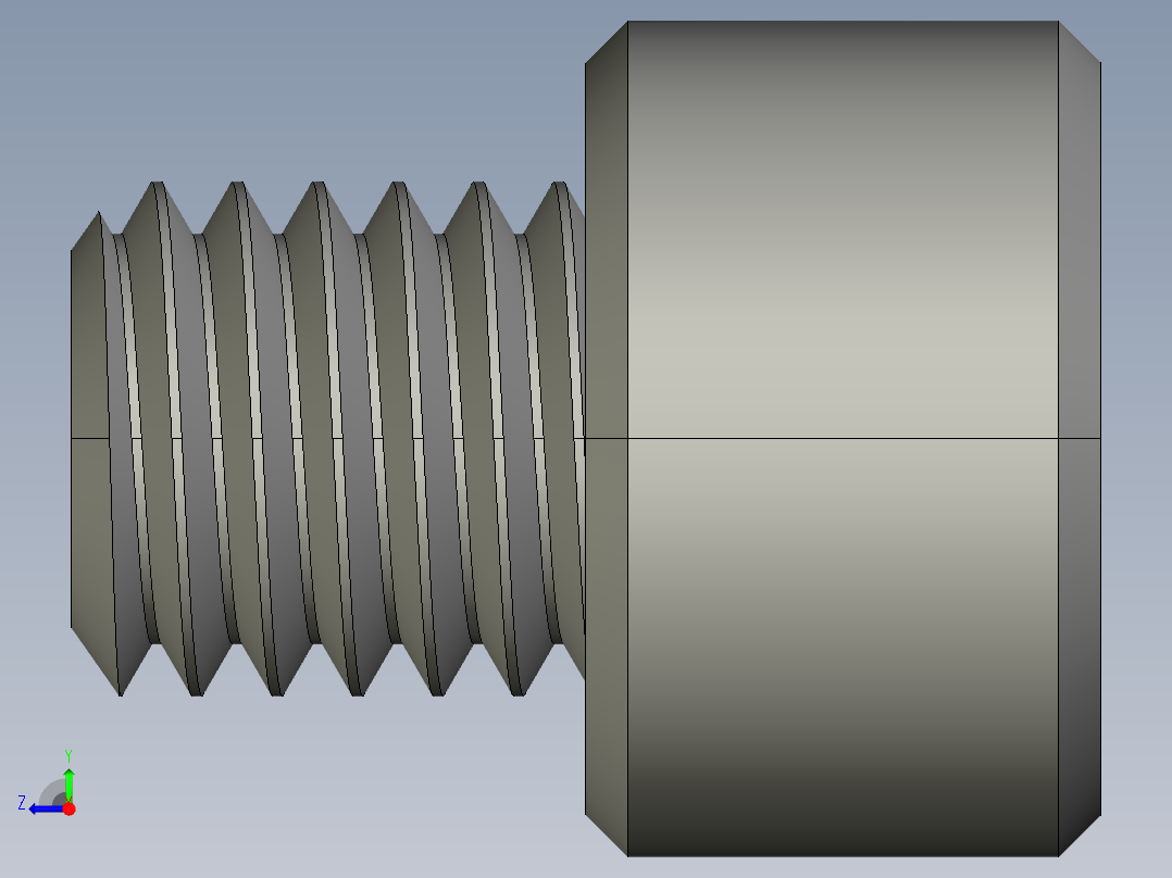 M8 x 1.25mm Thread 8mm LONG SOCKET HEAD CAP SCREW.STEP右视图