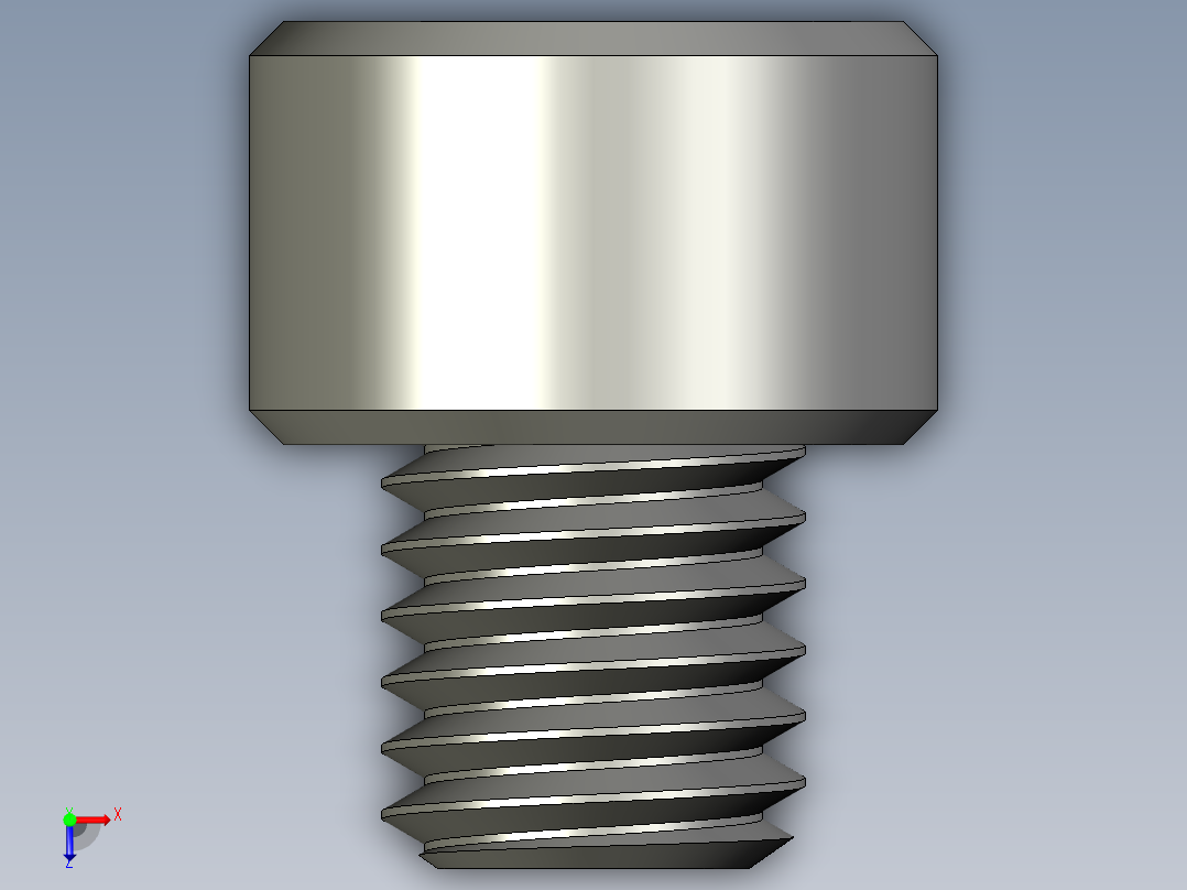 M8 x 1.25mm Thread 8mm LONG SOCKET HEAD CAP SCREW.STEP俯视图
