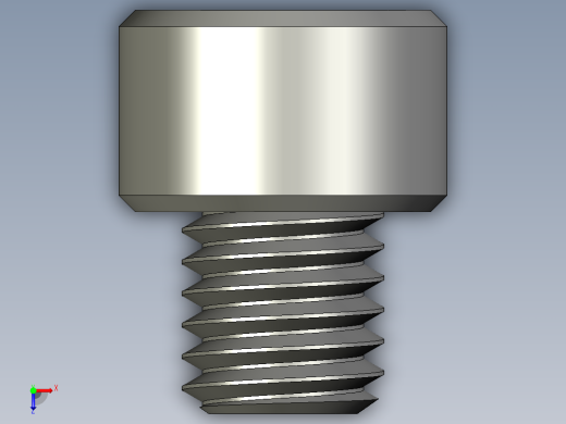 M8 x 1.25mm Thread 8mm LONG SOCKET HEAD CAP SCREW.STEP俯视缩略图