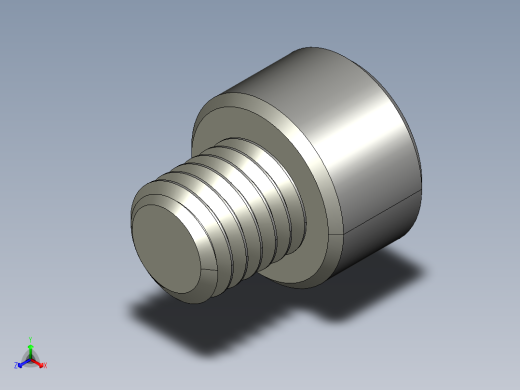 M8 x 1.25mm Thread 8mm LONG SOCKET HEAD CAP SCREW.STEP正等轴测缩略图