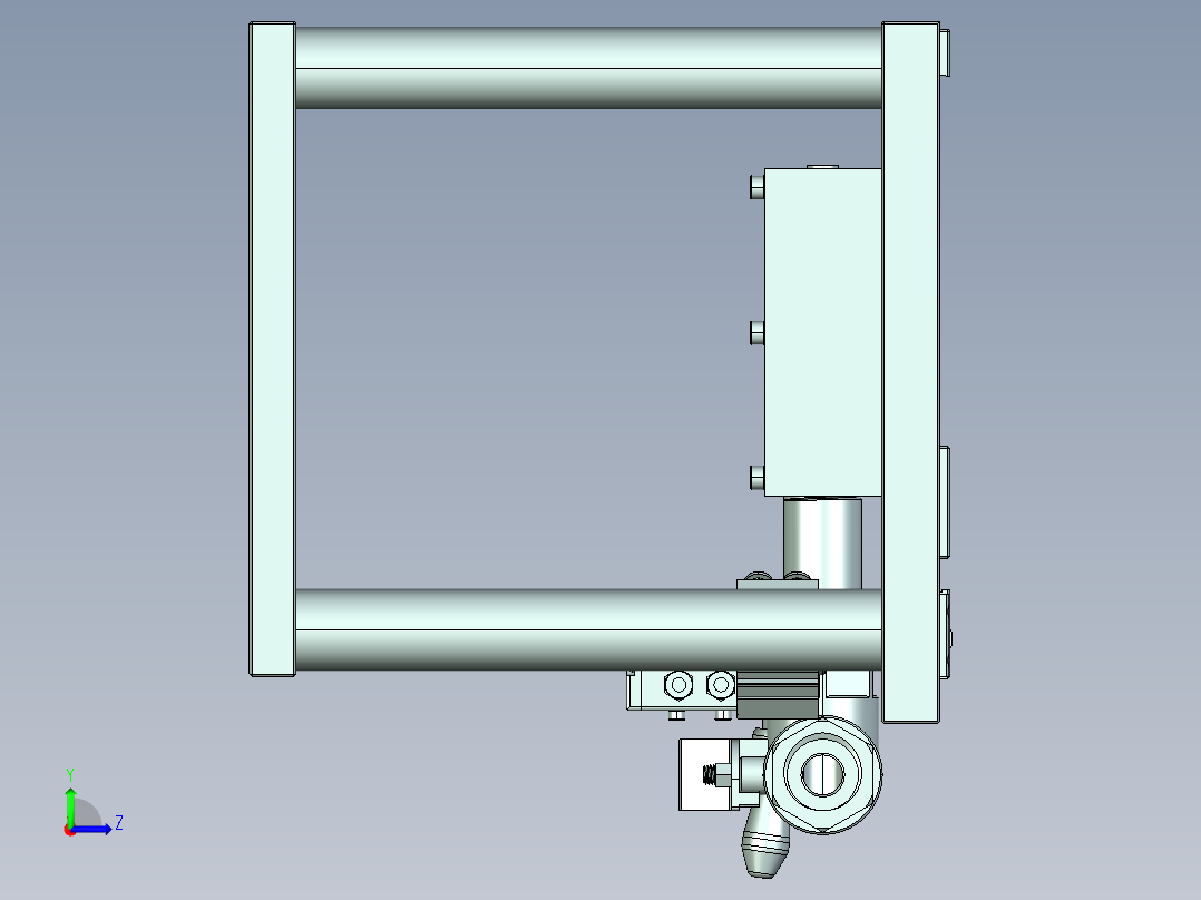 MCLG-C-CNC1笔记本CNC工装夹具三维模型左视图