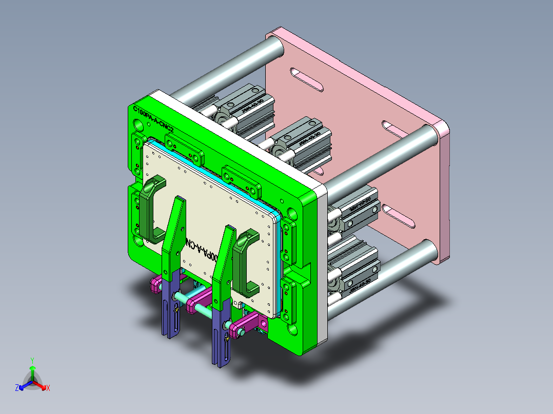 C100PA-A-笔记本CNC工装夹具三维模型CNC2-0131主视图