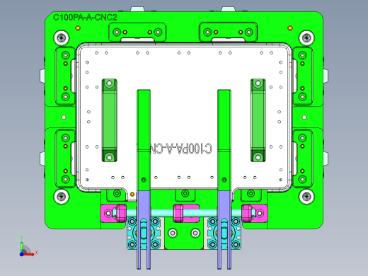 C100PA-A-笔记本CNC工装夹具三维模型CNC2-0131前视缩略图