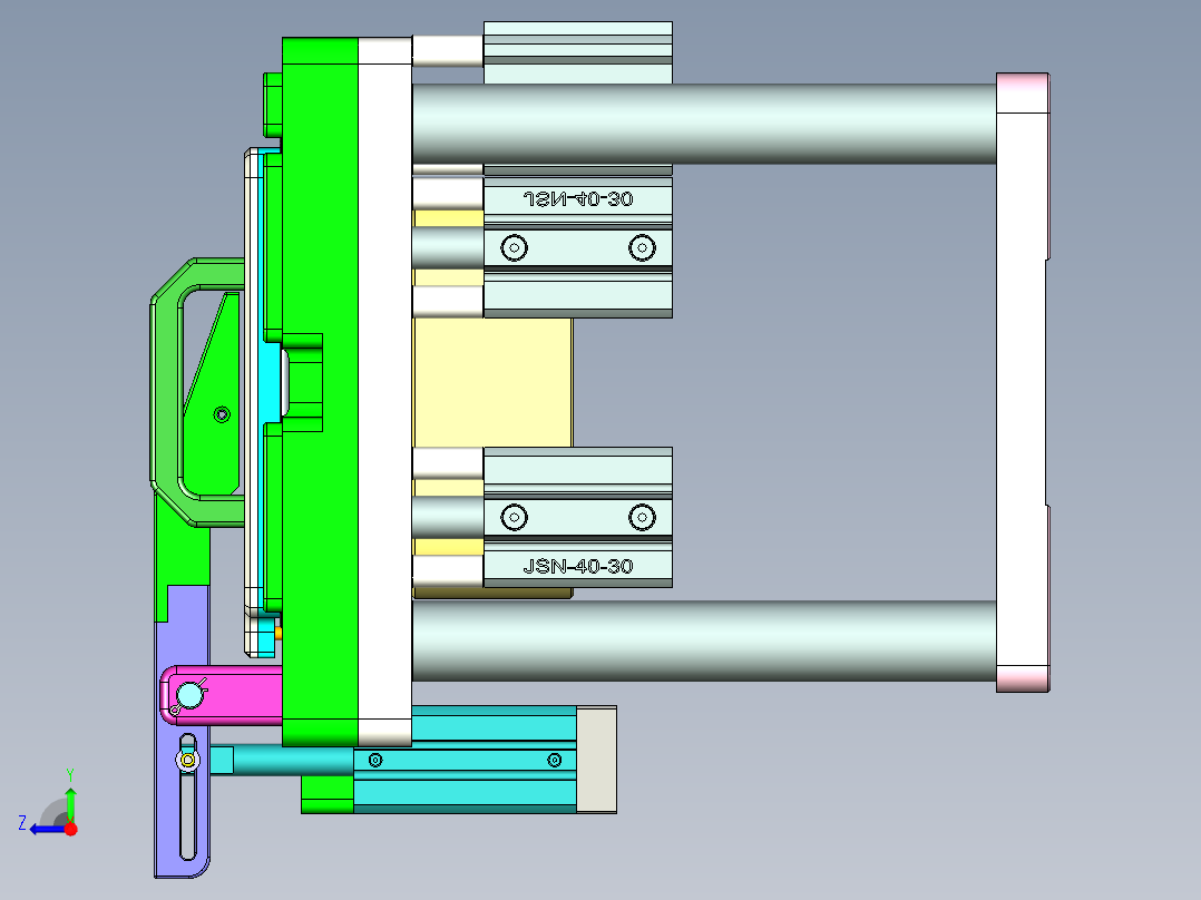 C100PA-A-笔记本CNC工装夹具三维模型CNC2-0131右视图