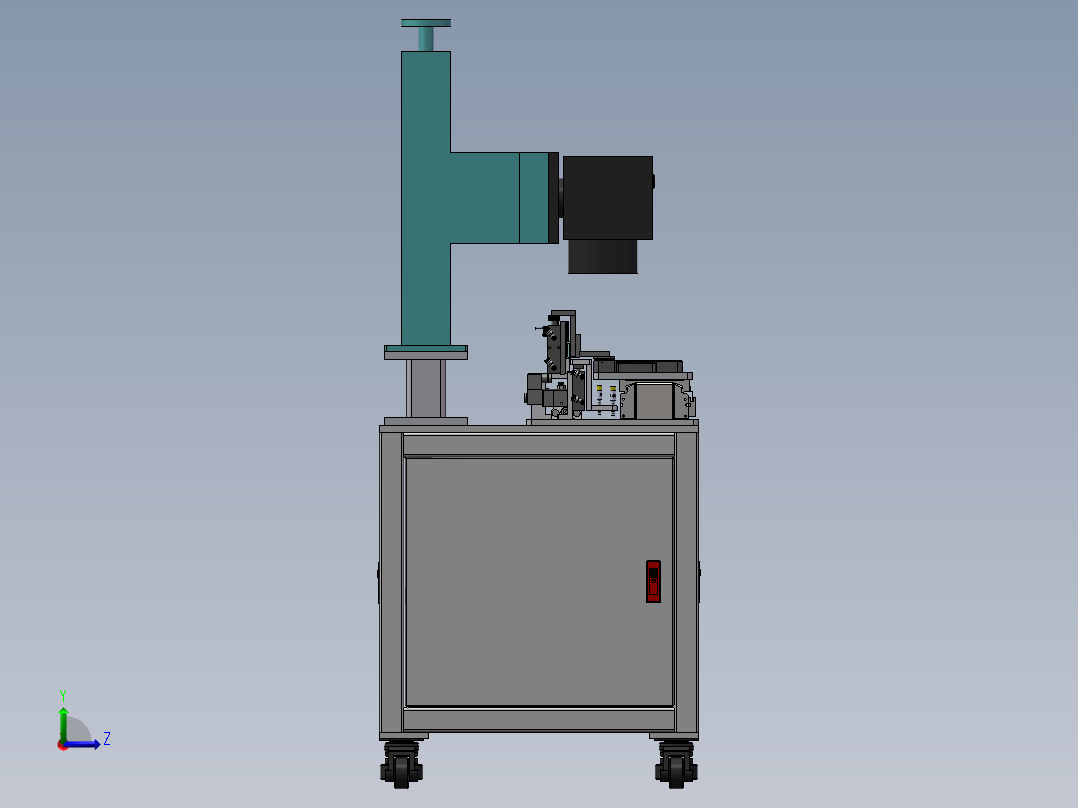 一托四手机自动点焊机sw14可编辑左视图