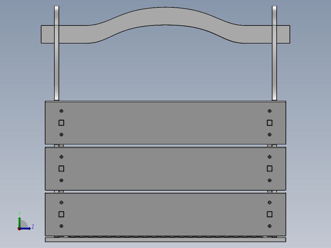 可折叠成篮子的小桌子左视图