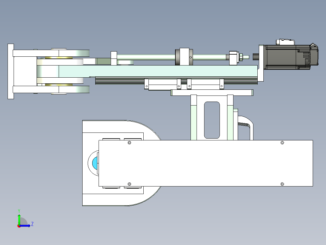 双升降多轴模组左视图
