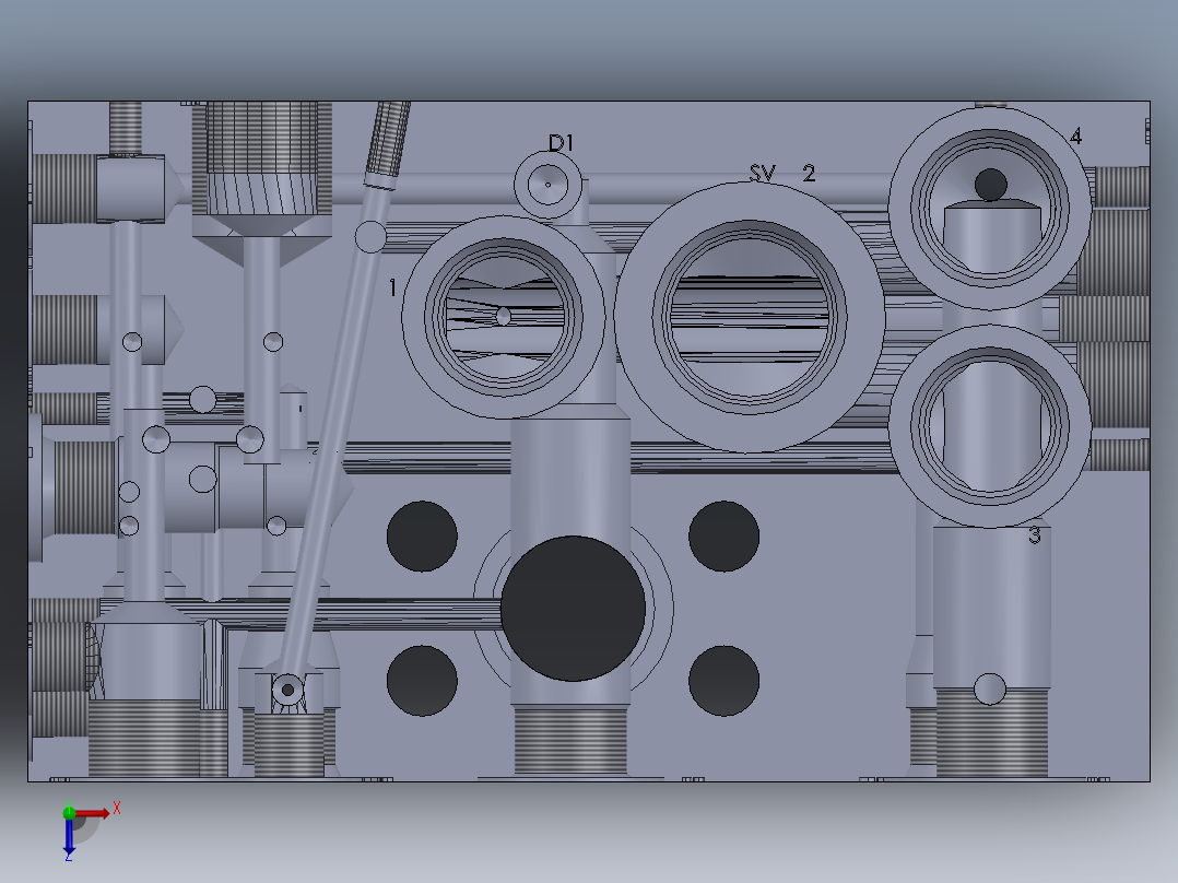 定制液压块俯视图