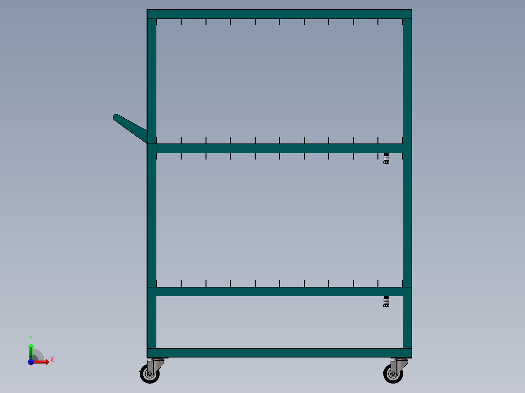 货架、周转小车前视图