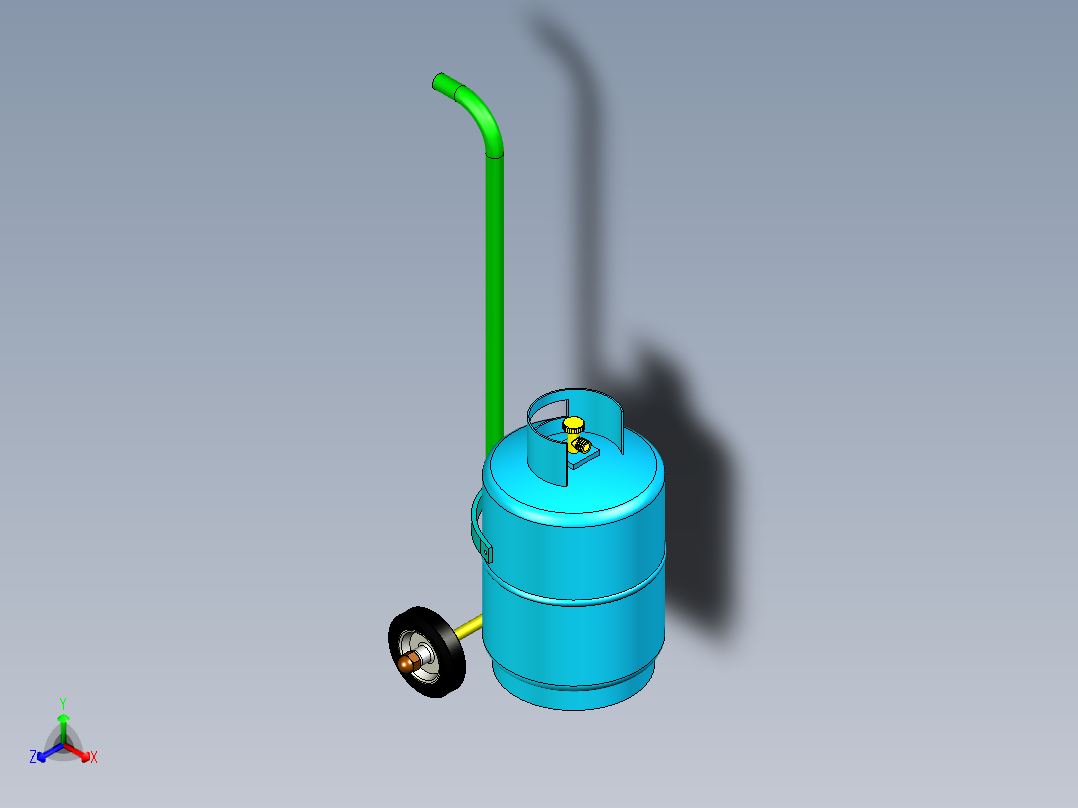 B3004608-燃气瓶推车正等轴测图