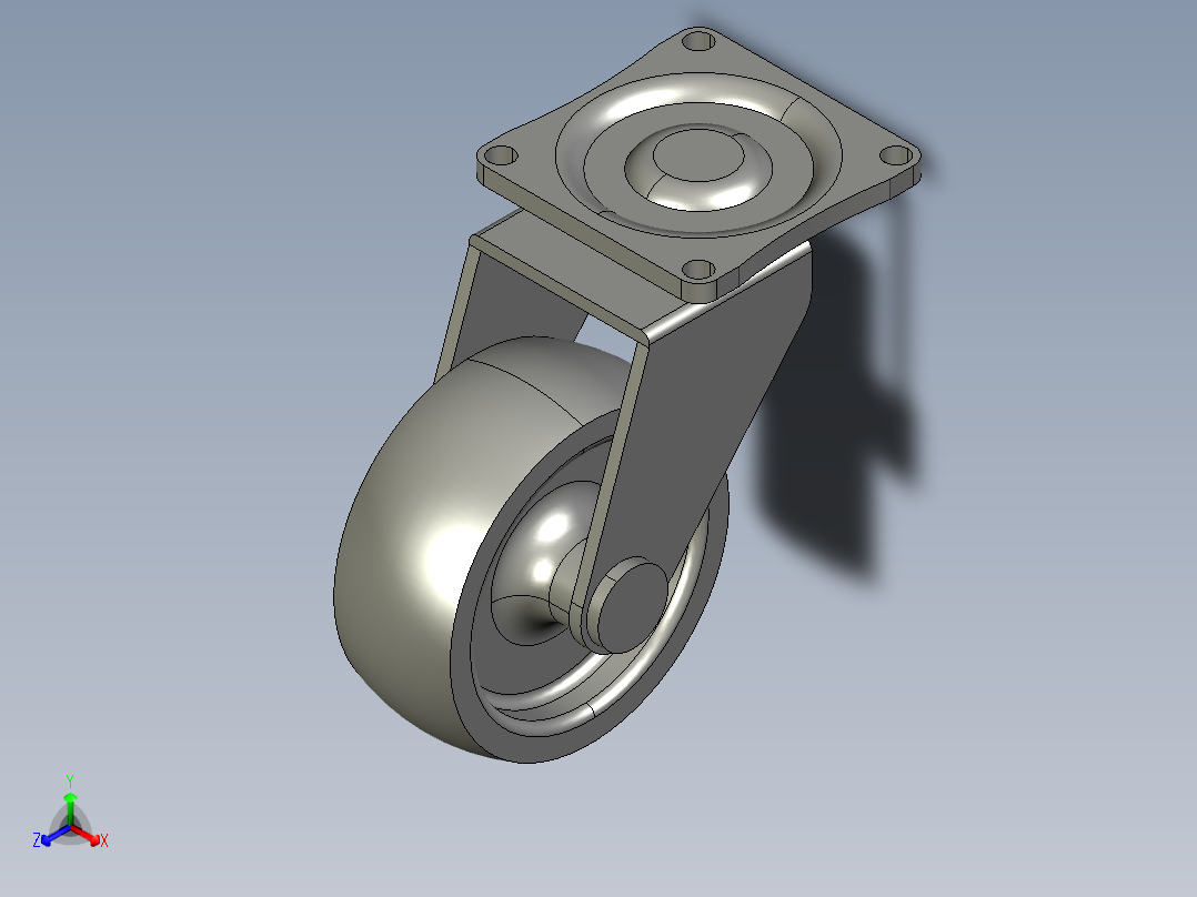 脚轮正等轴测图