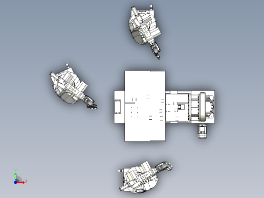 薄铁板多工位机器人点焊设计前视缩略图