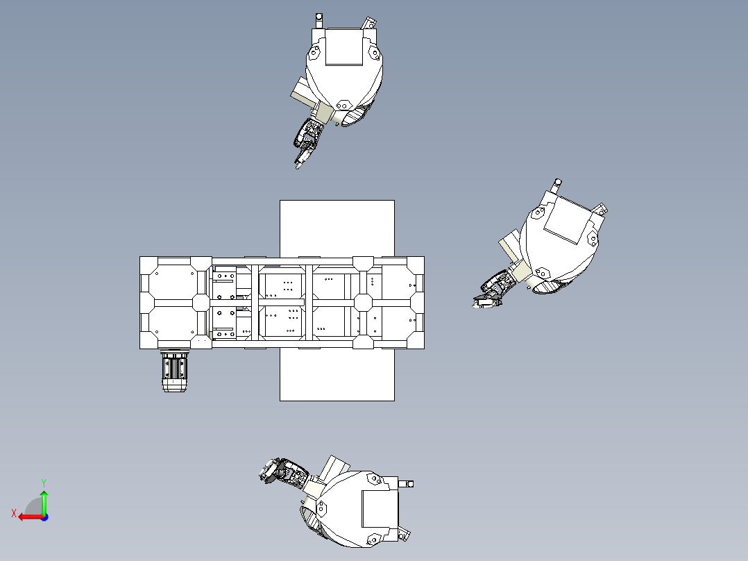 薄铁板多工位机器人点焊设计后视图