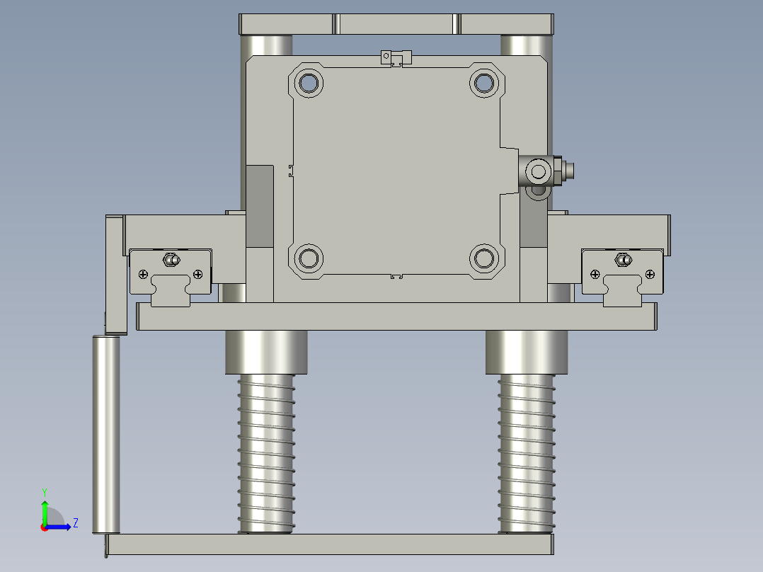 盘头上托机构左视图