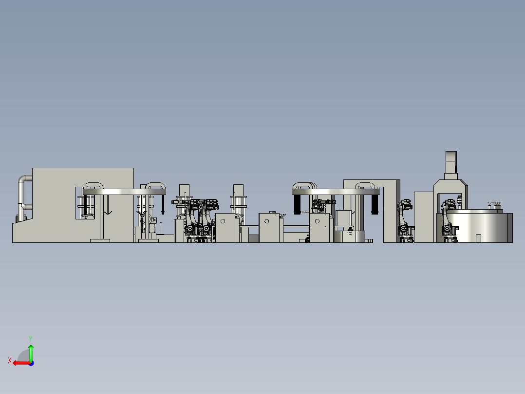 液化石油气钢瓶喷漆吊挂装置后视图