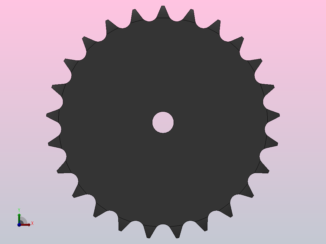 直孔链轮16B型_25-16B-1后视图