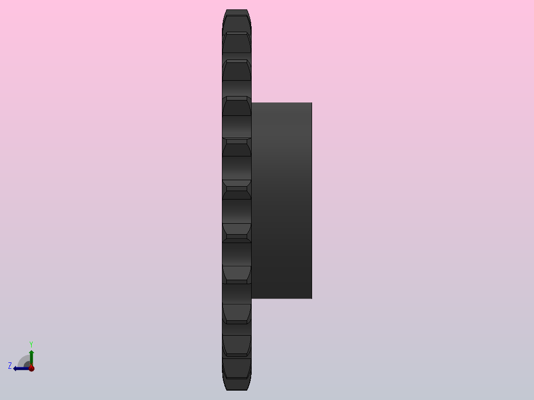 直孔链轮16B型_25-16B-1左视图