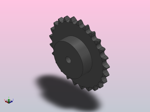 直孔链轮16B型_25-16B-1正等轴测缩略图