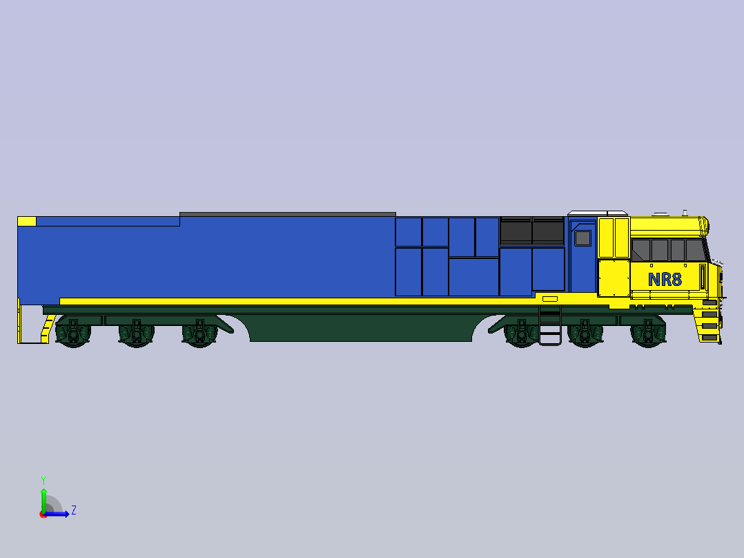 机车火车头 sw24左视图