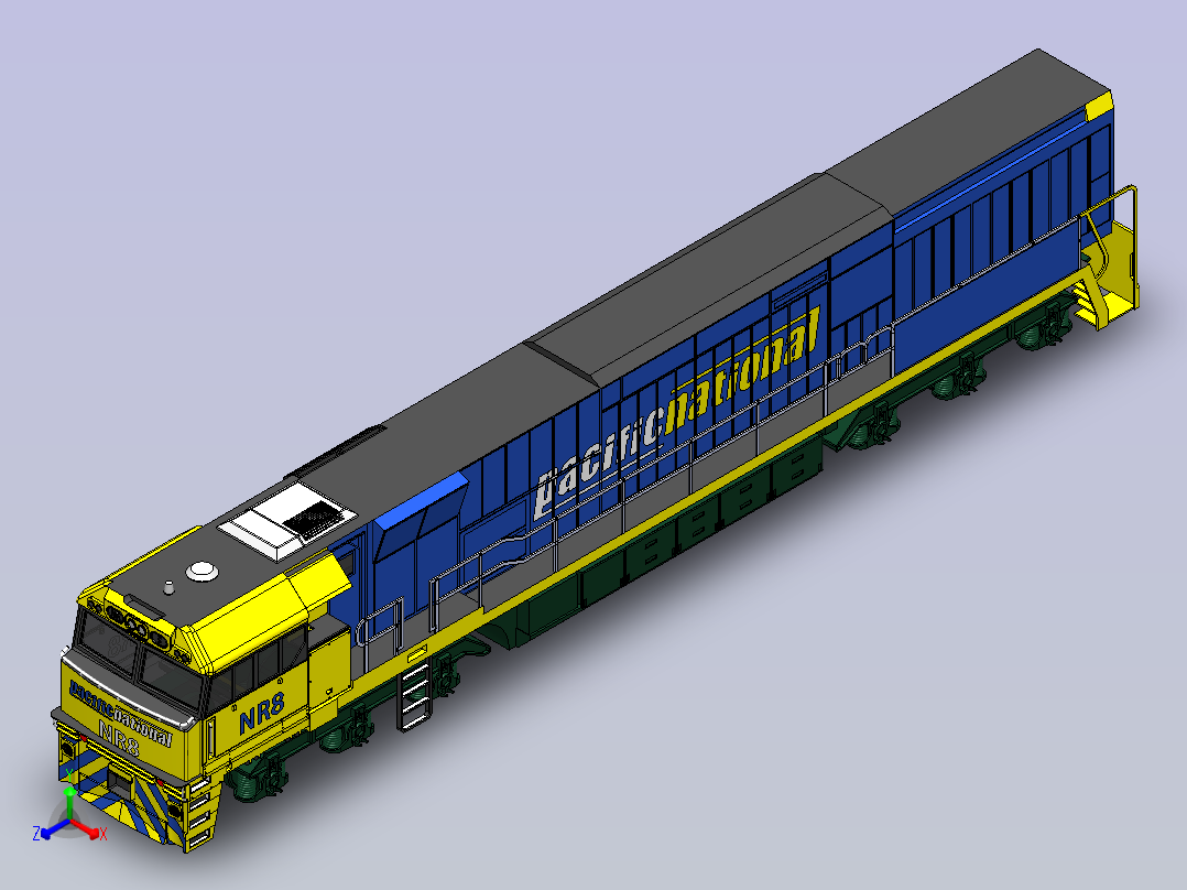机车火车头 sw24正等轴测图