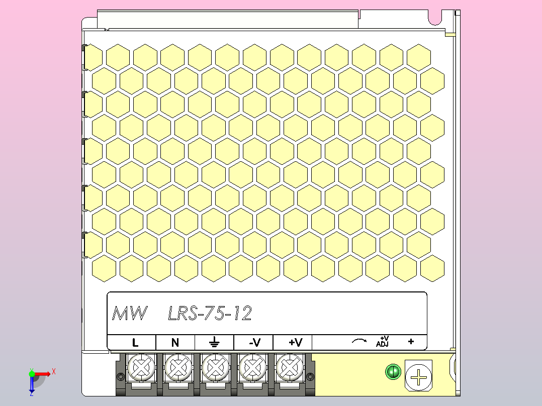 开关电源 110-230V AC 至 12V 75W俯视图