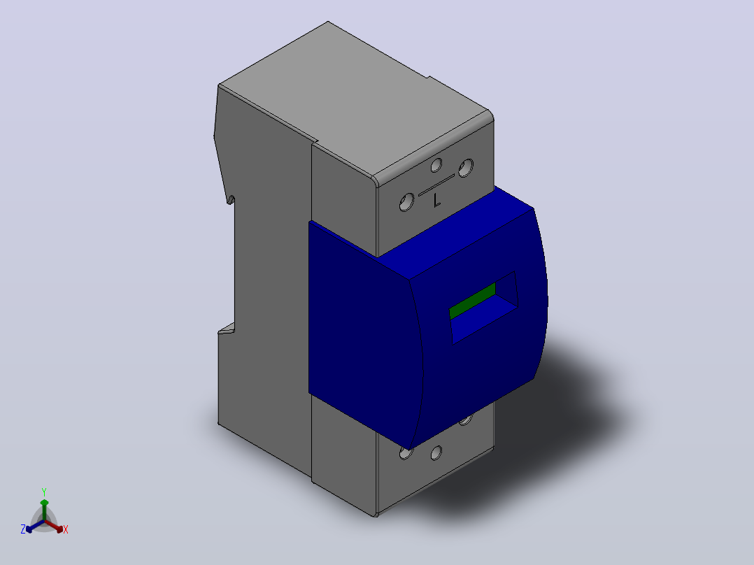 FTY系列电涌保护器[FTY-B100／NPE]正等轴测图