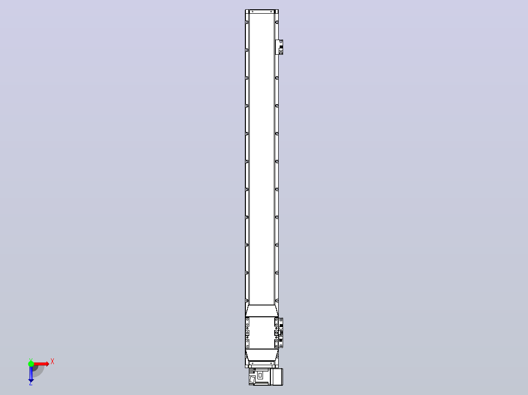 机器人皮带驱动直线轴TPA-GCB-120-P70-L1000-RU-M20-N3俯视图