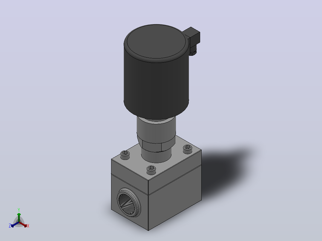 ZCG系列高压电磁阀[ZCG-16.0-25-F-B-K]通径25mm正等轴测图