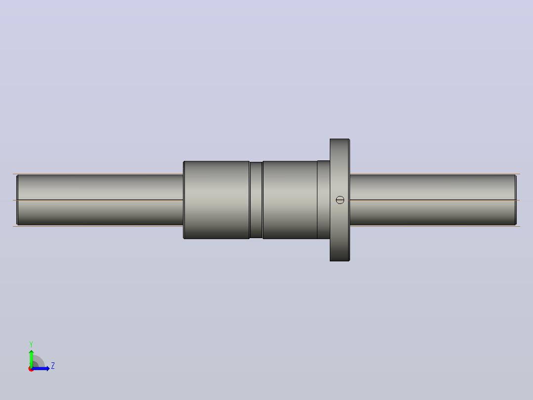FFZD4006-5滚珠丝杆3D模型左视图