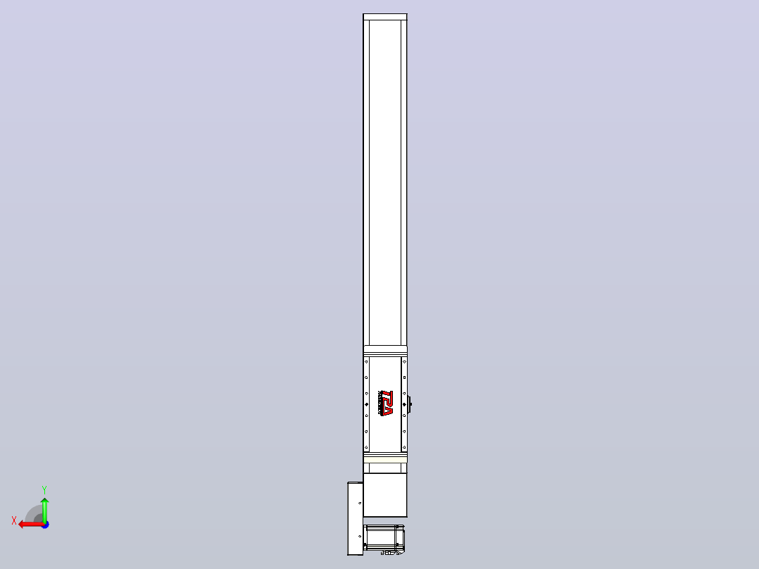伺服电机集成皮带传动直线执行器TPA-OCB-140-256-L850-ML-P75-N3后视图