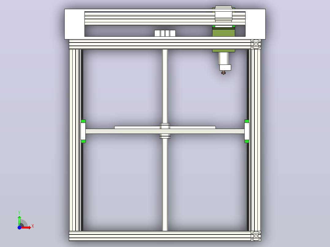 3D打印机的简化模型前视图