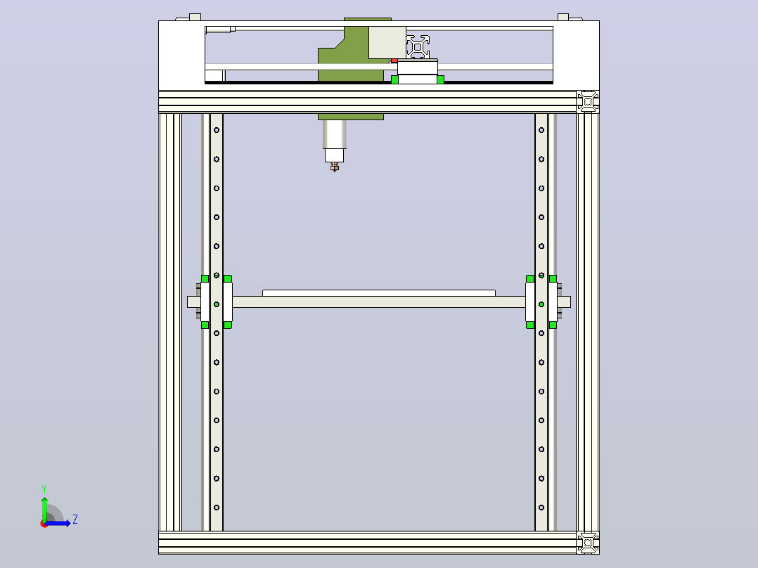 3D打印机的简化模型左视图