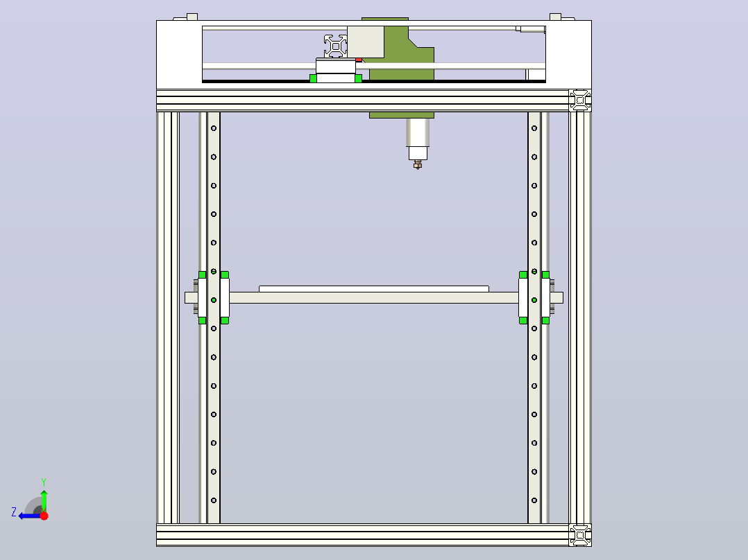 3D打印机的简化模型右视图