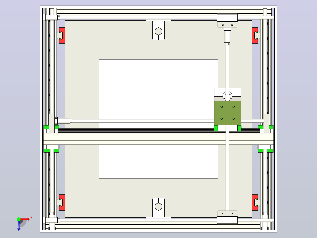 3D打印机的简化模型俯视图