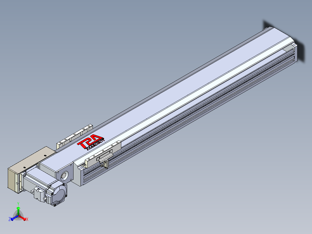 皮带直线轴半封闭可选导轨TPA-HNB-120D-110-L600-ML-C-P40-N3主视图
