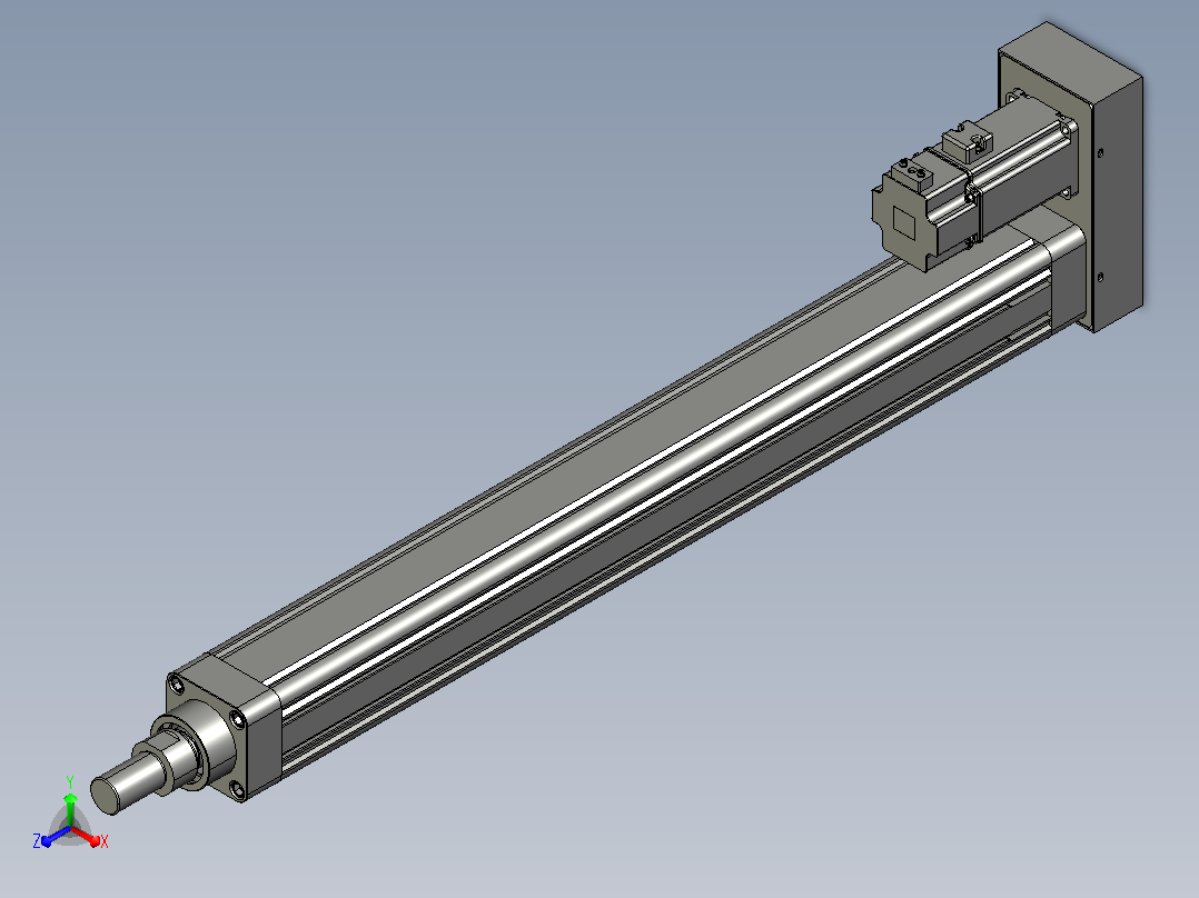 MTE63-600-P-M400W-A-S3 MTE63电动缸 最大负载300kg 400W电机间接安装主视图