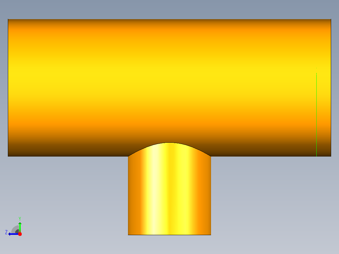 异径三通Φ63-Φ38右视图