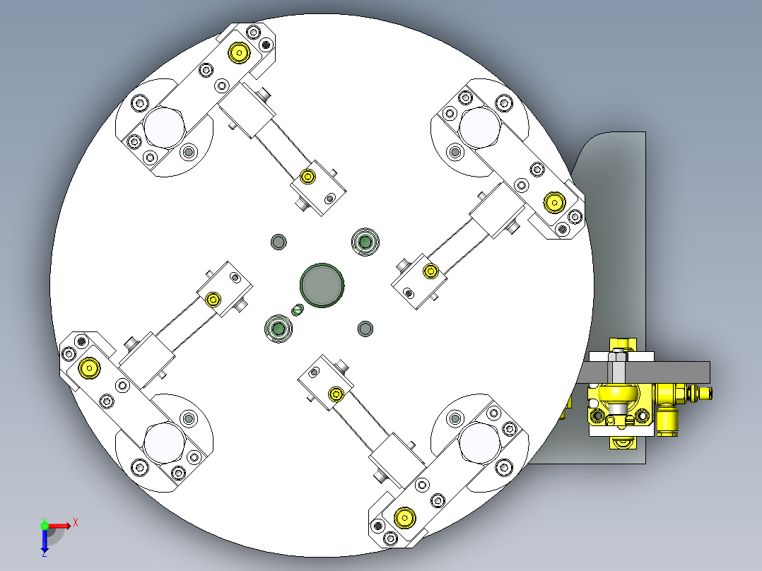 工件夹紧机构俯视图
