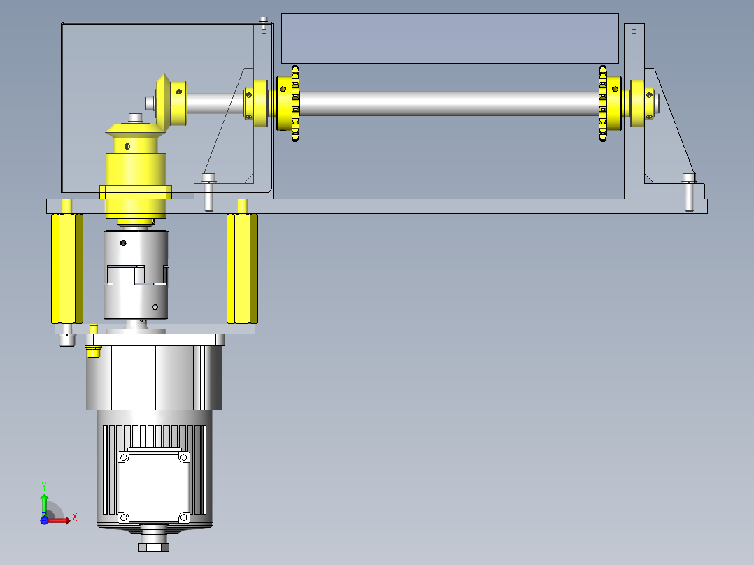 输送机驱动部位直角配置机构前视图