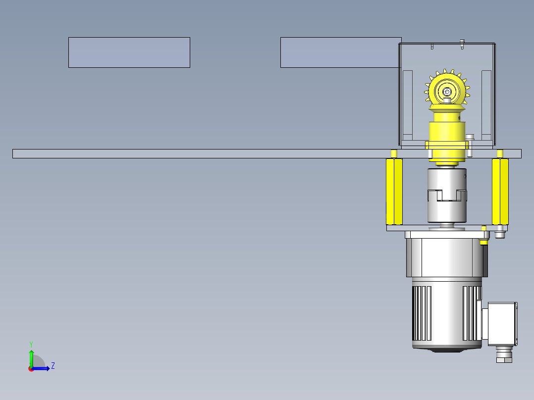 输送机驱动部位直角配置机构左视图