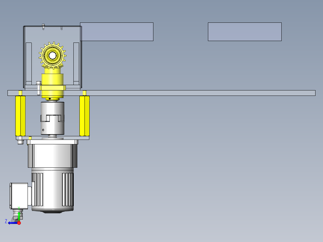 输送机驱动部位直角配置机构右视图